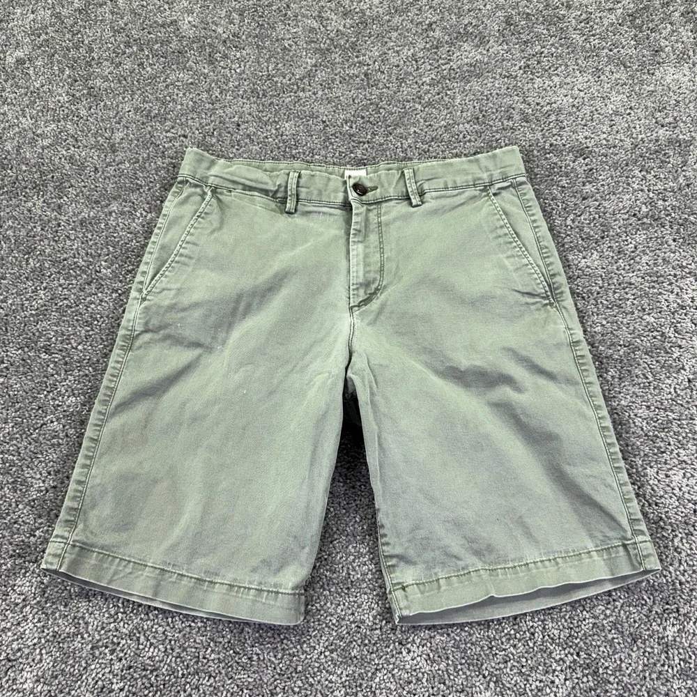 Gap Shorts Mens 31 Green Chino Canvas Casual Flat Front Summer Pockets City